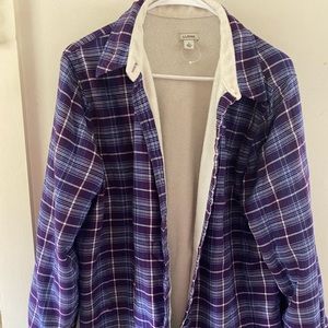Ll Bean fleece lined shirt jacket